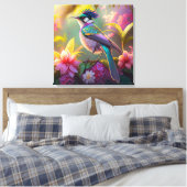 Blauer Regenbogen Winged Sunbird Fantasy Bird Leinwanddruck (Insitu (Schlafzimmer))