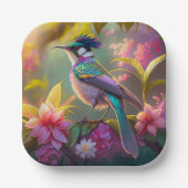 Blauer Regenbogen Winged Sunbird Fantasy Bird Pappteller (Vorderseite)