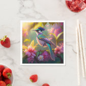 Blauer Regenbogen Winged Sunbird Fantasy Bird Serviette (Beispiel)