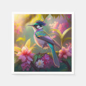 Blauer Regenbogen Winged Sunbird Fantasy Bird Serviette (Vorderseite)
