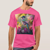 Blauer Regenbogen Winged Sunbird Fantasy Bird T-Shirt (Vorderseite)