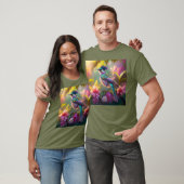 Blauer Regenbogen Winged Sunbird Fantasy Bird T-Shirt (Unisex)
