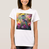 Blauer Regenbogen Winged Sunbird Fantasy Bird T-Shirt (Vorderseite)