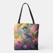 Blauer Regenbogen Winged Sunbird Fantasy Bird Tasche (Rückseite)