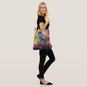 Blauer Regenbogen Winged Sunbird Fantasy Bird Tasche (Am Model)