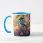 Blauer Regenbogen Winged Sunbird Fantasy Bird Tasse (Links)