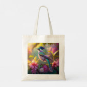 Blauer Regenbogen Winged Sunbird Fantasy Bird Tragetasche (Rückseite)