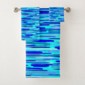 Blauer Regenfall Abstrakt Badhandtuch Set (Insitu)