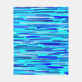 Blauer Regenfall Abstrakt Fleecedecke