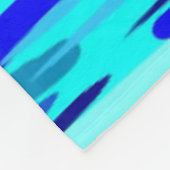 Blauer Regenfall Abstrakt Fleecedecke (Ecke)