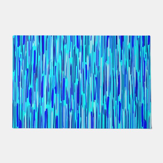 Blauer Regenfall Abstrakt Fußmatte (Vorderseite)