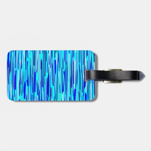 Blauer Regenfall Abstrakt Gepäckanhänger (Rückseite horizontal)
