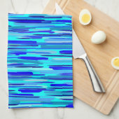 Blauer Regenfall Abstrakt Geschirrtuch (Viertel Falte)