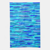 Blauer Regenfall Abstrakt Geschirrtuch (Vertikal)