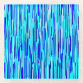 Blauer Regenfall Abstrakt Glasuntersetzer (Vorderseite)