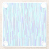 Blauer Regenfall Abstrakt Glasuntersetzer (Rückseite)