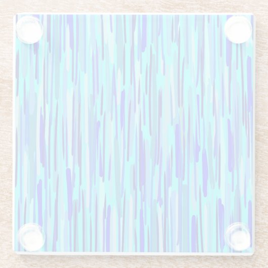 Blauer Regenfall Abstrakt Glasuntersetzer (Rückseite)