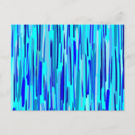 Blauer Regenfall Abstrakt Postkarte