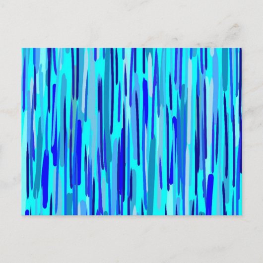 Blauer Regenfall Abstrakt Postkarte (Vorderseite)