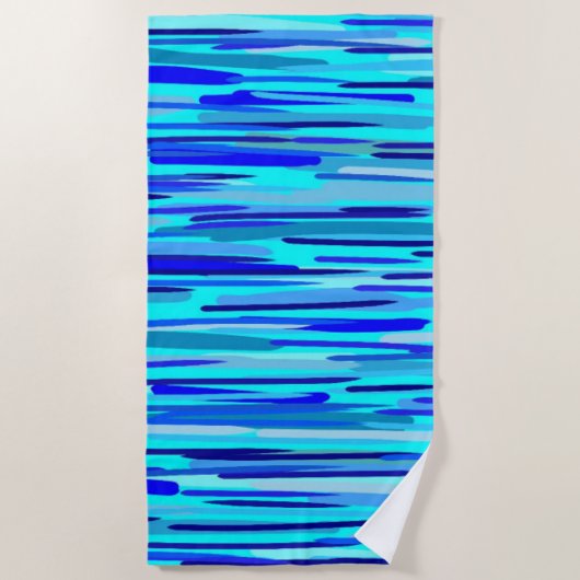 Blauer Regenfall Abstrakt Strandtuch (Vorderseite)
