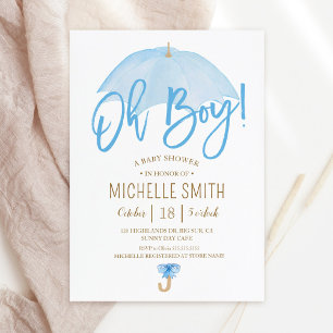 Blauer Regenschirm der Liebe Streusel Baby Shower  Einladung