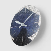Blauer Regenschirm Runde Wanduhr (Winkel)