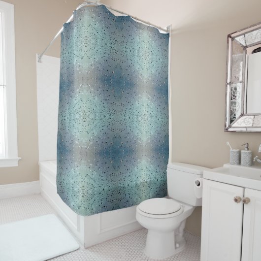 Blauer Regentropfen Duschvorhang (Beispiel)