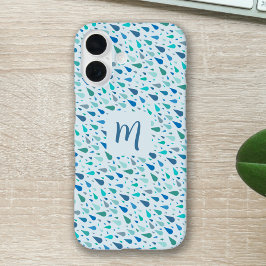 Blauer Regentropfen, kundenspezifisch iPhone 16 Hülle