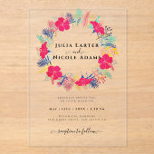 Blauer Regenwald mit blauem Rosa bei Evergreen Wed Acryleinladungen (Vorderseite)