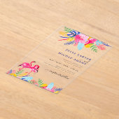 Blauer Regenwald mit blauem Rosa bei Evergreen Wed Acryleinladungen (Ablage )