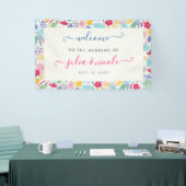 Blauer Regenwald mit blauem Rosa bei Evergreen Wed Banner (Messeveranstaltung)
