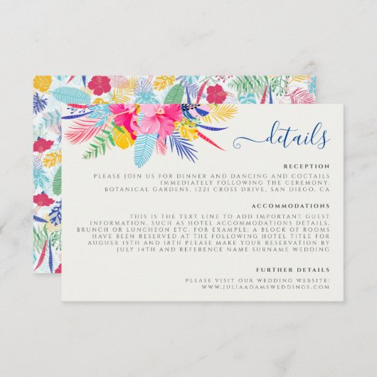 Blauer Regenwald mit blauem Rosa bei Evergreen Wed Begleitkarte (Vorne/Hinten)