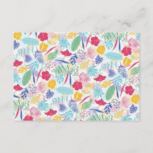 Blauer Regenwald mit blauem Rosa bei Evergreen Wed Begleitkarte (Rückseite)