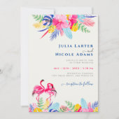 Blauer Regenwald mit blauem Rosa bei Evergreen Wed Einladung (Vorderseite)