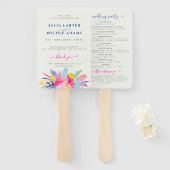 Blauer Regenwald mit blauem Rosa bei Evergreen Wed Fächer (Vorne und Hinten)