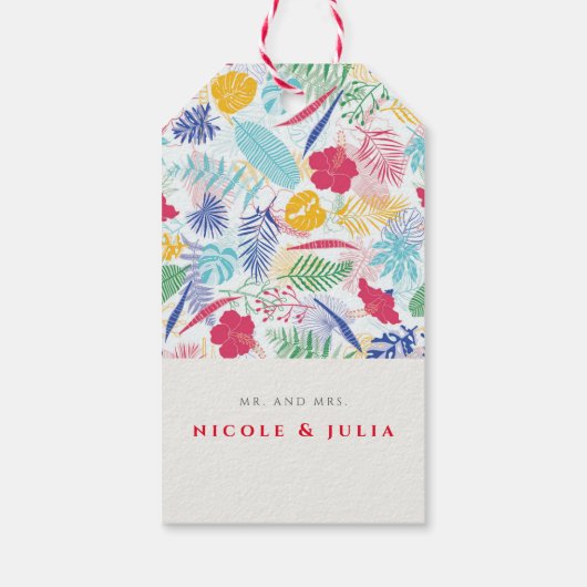 Blauer Regenwald mit blauem Rosa bei Evergreen Wed Geschenkanhänger (Rückseite)