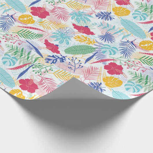 Blauer Regenwald mit blauem Rosa bei Evergreen Wed Geschenkpapier (Ecke)