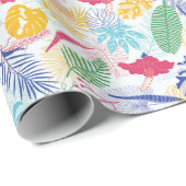 Blauer Regenwald mit blauem Rosa bei Evergreen Wed Geschenkpapier (Rolleneckpunkt)