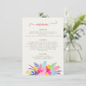 Blauer Regenwald mit blauem Rosa bei Evergreen Wed Menükarte (Stehend Vorderseite)