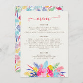 Blauer Regenwald mit blauem Rosa bei Evergreen Wed Menükarte (Vorne/Hinten)