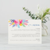 Blauer Regenwald mit blauem Rosa bei Evergreen Wed Menükarte (Stehend Vorderseite)