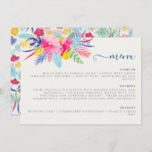 Blauer Regenwald mit blauem Rosa bei Evergreen Wed Menükarte (Vorne/Hinten)