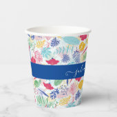 Blauer Regenwald mit blauem Rosa bei Evergreen Wed Pappbecher (Vorderseite)