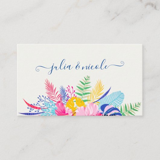 Blauer Regenwald mit blauem Rosa bei Evergreen Wed Platzkarte (Vorderseite)