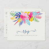 Blauer Regenwald mit blauem Rosa bei Evergreen Wed Postkarte (Vorne/Hinten)