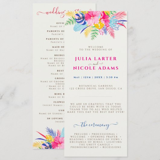 Blauer Regenwald mit blauem Rosa bei Evergreen Wed Programm (Vorne/Hinten)