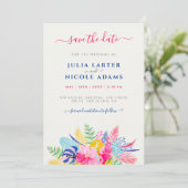 Blauer Regenwald mit blauem Rosa bei Evergreen Wed Save The Date (Stehend Vorderseite)