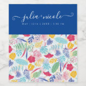 Blauer Regenwald mit blauem Rosa bei Evergreen Wed Weinetikett (Einzelnes Label)