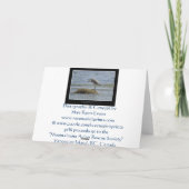 BLAUER REIHER, der eine FISCHE ~ Gruß-Karte ISST Karte (Rückseite)