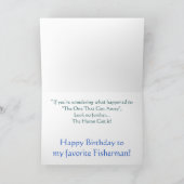 BLAUER REIHER, der eine FISCHE ~ Gruß-Karte ISST Karte (Innenseite)